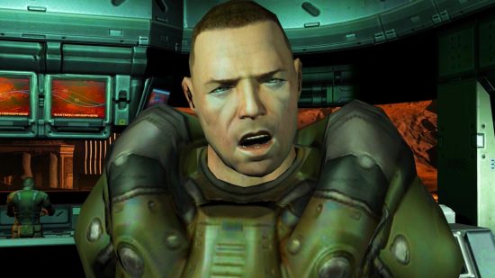 . Doom 3 renovado como un juego de disparos frenético de la vieja escuela.