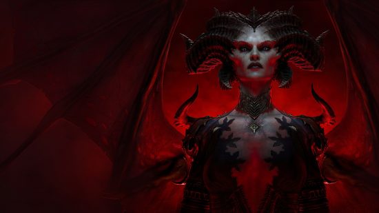 Lilith de Diablo 4 se enfrenta a un audaz fondo oscuro.