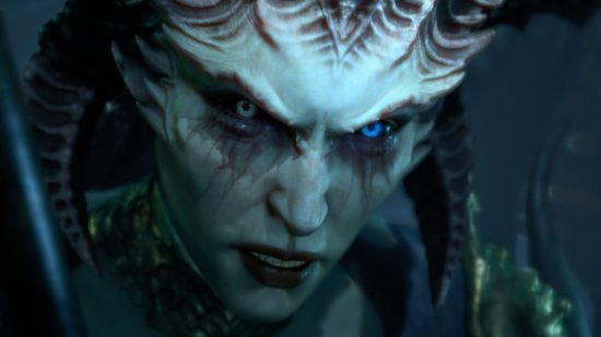 El final de Diablo 4 muestra a Lilith con sus penetrantes ojos azules.