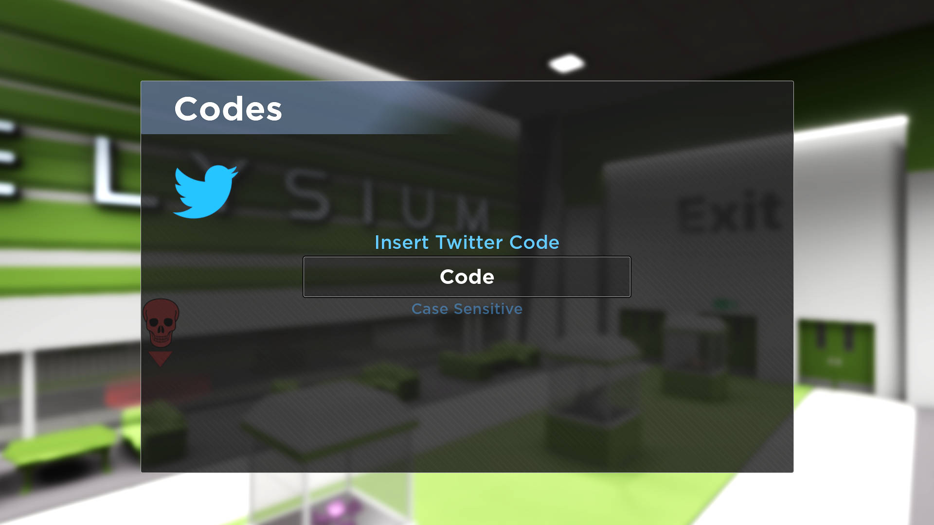 La pantalla de redención donde puedes ingresar los códigos de Evade.