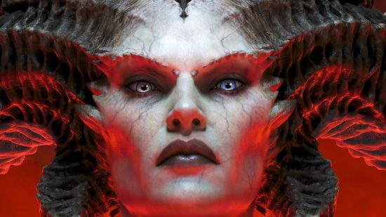 Rastreador de jefes mundiales de Diablo 4: Una imagen del juego RPG de Blizzard, Diablo 4, mostrando a Lilith, un demonio con cuernos y ojos multicolores