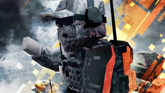 BattleBit Steam launch: A blocky, low-poly soldier from Battlefield-like FPS game BattleBit