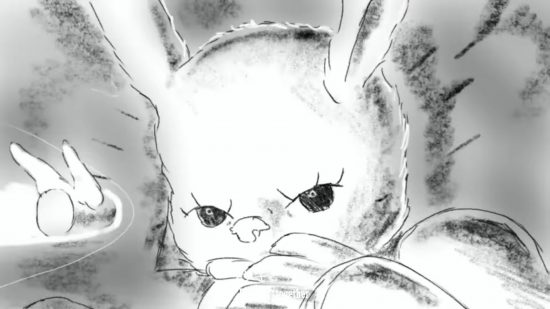 Imagen de Year of the Bunny de la mascota de la compañía en un estilo atrevido.