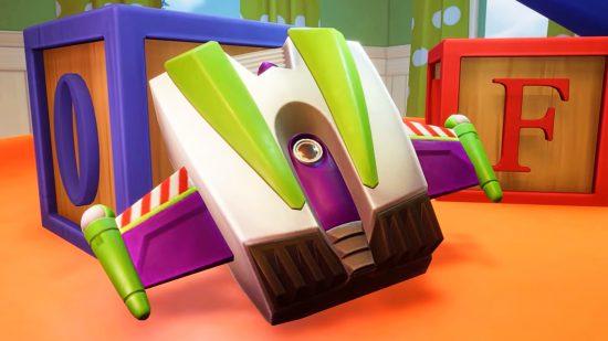 Disney Dreamlight Valley codes: Jetpack de Buzz Lightyear descansa sobre un bloque de juguete